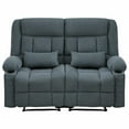 thumbnail image 6 of Resenkos Two-Person Recliner Loveseat with Manual Recline and Cup Holders - Blue, 6 of 16