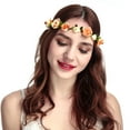 thumbnail image 5 of JFGHDG Padded Headband,Flower Headband,Pearl Headband,Thick Headbands for Women,Headbands for Women,Flower Hair Head Festival Party Floral Garland Wedding Beach Boho Headband Orange One Size, 5 of 5