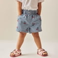 thumbnail image 2 of lnmuld Summer Shorts Girls Summer Casual Denim Shorts with Cherry Print Elastic Waistband for Comfortable Outdoor Play Size:7-8 Years, 2 of 9