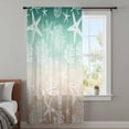 thumbnail image 3 of Green Ombre Coastal Sheer Curtains 45 Inches Long, Sea Nautical Summer Beach Starfish Coral Light Filering Curtains, Breathable Simi Curtain Privacy Drapes for Kitchen Bathroom Small Window Treatment, 3 of 9