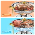 thumbnail image 3 of Chafing Dish Buffet Set with 4 Food Tongs, 5.3 QT Stainless Steel Chafing Dishes Round Buffet Food Warmer Chafers Set for Parties Catering Event, Lid Holder 4PCS, 3 of 10
