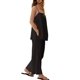 thumbnail image 3 of Set de lino Yanekop de 2 piezas para mujer, trajes de verano, color negro, 3 of 4