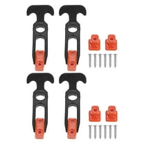 Uxcell 4-Pack T-Handle Rubber Flexible Draw Latches 3.9" Flexible T-Handle Hasp Rubber for Toolbox, Black Orange
