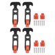 thumbnail image 1 of Uxcell 4-Pack Gancho de Sujeción Flexible de Goma en T 3.9" para Caja de Herramientas, Negro Naranja, 1 of 6
