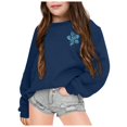thumbnail image 1 of PMVFHDE Chandail d'Automne pour Filles Mode Décontractée Imprimé à Manches Longues Haut à Capuche Bleu Foncé,90, 1 of 7