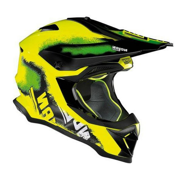 Casco Moto Cross Nolan N53 Lazy Boy Amarillo Verde Talla L