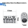 thumbnail image 2 of 60pcs Tibetan Antique Silver Spacers European Large Hole Beads Charms Hollow Tube Bead Caps for DIY Dreadlocks Jewelry Crafts, 2 of 7