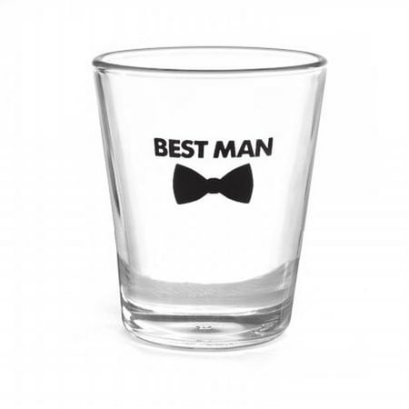 Bow Tie Wedding Party Shot Glass - Best Man - (Best Bow Shot On A Deer)