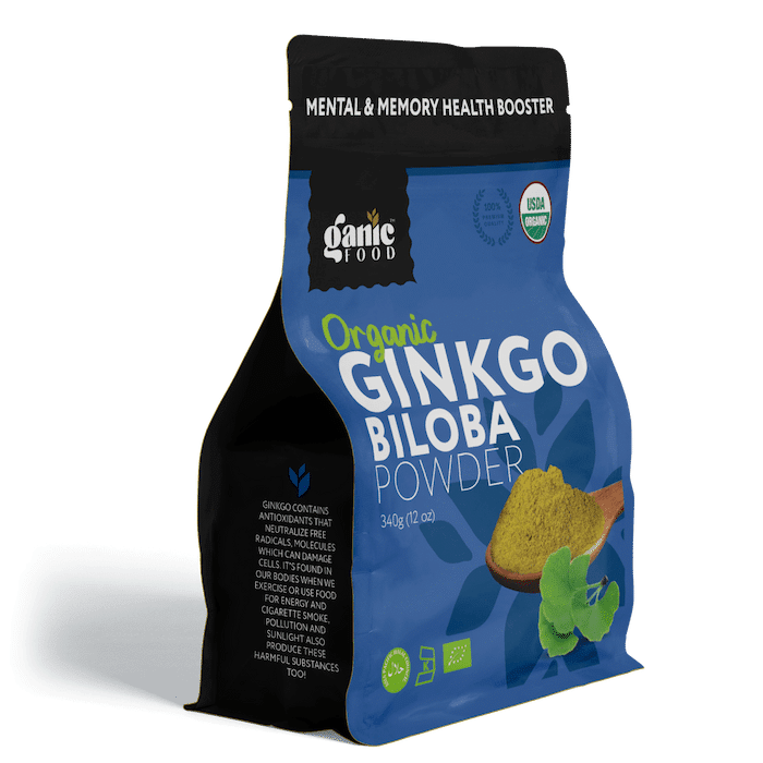 Organic Ginkgo Biloba Leaf Powder by Ganic Food USDA Certified