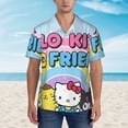 thumbnail image 2 of Lsque Sanrio Pattern Hawaiian Shirt for Men Unisex Summer Beach Casual Short Sleeve Cotton Linen Button Down Shirts-Medium, 2 of 6