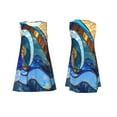 thumbnail image 7 of Naloa Stained Glass Ocean Wave Print Women's Summer Spring Casual Beach Sundress,Vacation Sleeveless Tank Crewneck Loose Dresses, 7 of 7
