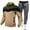 Khaki%GC%, variant on Men's Sweatsuit 2 Piece Sets Casual Men's Jogging Tracksuit Set Patchwork Color Pullover Hoodie Sweatpants Sweat Suit for Men Cozy Fall Winter Athletic Track Suit Outfits