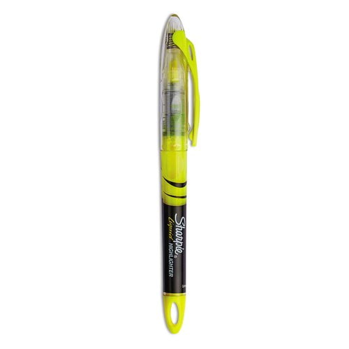 Liquid Pen Style Highlighters Chisel Tip, Fluorescent Yellow, Dozen