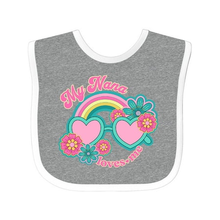 

Inktastic Nana Loves Me Girls Granddaughter Girls Baby Bib