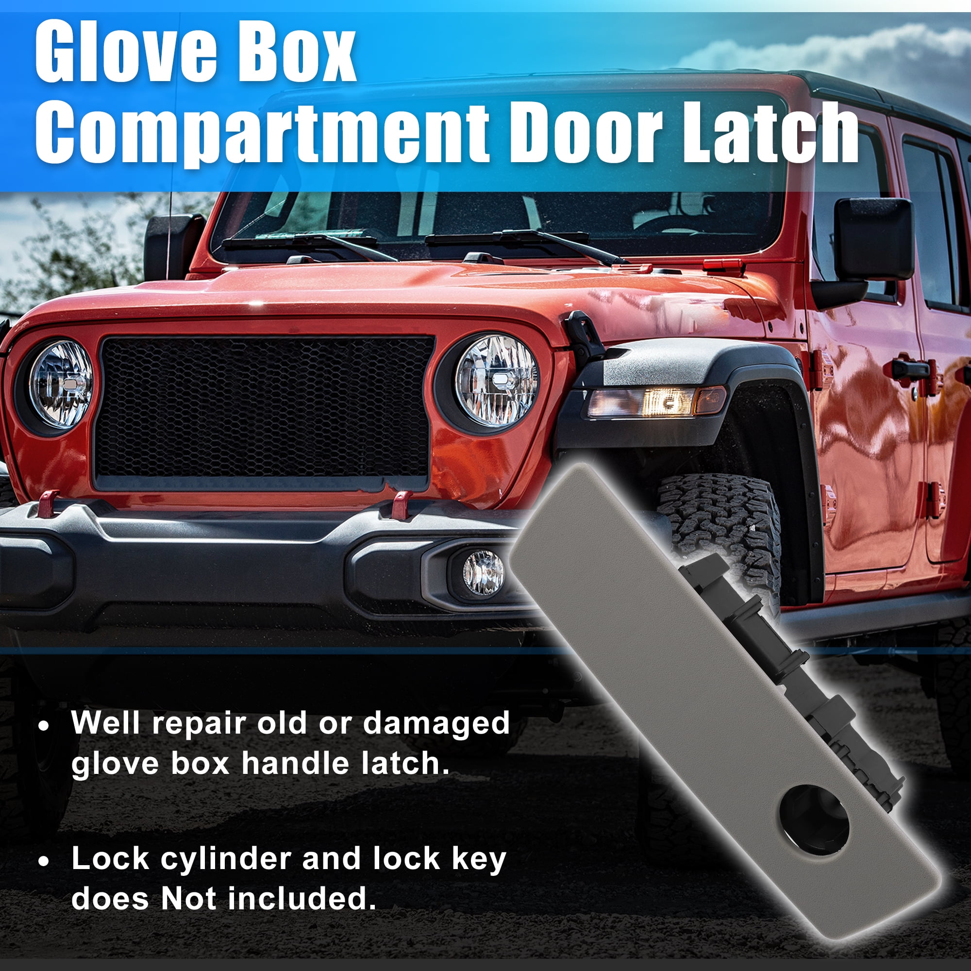 Glove Box Latch Handle Car Interior Accessories 5JM55ZJ8AC for Jeep Wrangler Plastic Black Beige