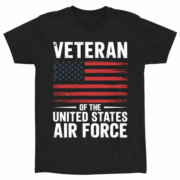 Veteran of the United States Air Force T-Shirt - Distressed American Flag Military Tee