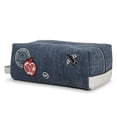 thumbnail image 2 of Michael Kors Women's Denim Top Zip Medium Travel Kit with Patches (Denim), 2 of 5