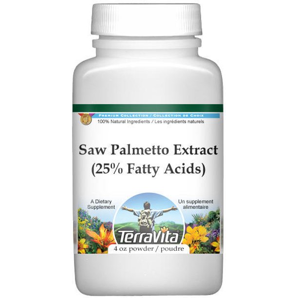 Saw Palmetto Extract (25 Fatty Acids) Powder (4 oz, Zin 512445
