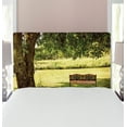 thumbnail image 1 of Tree Headboard, Wooden Bench Under Shady Big Tree in the National Park Fresh Tranquil Scenery, Upholstered Decorative Metal Bed Headboard with Memory Foam, Twin Size, Green Brown, by Ambesonne, 1 of 4