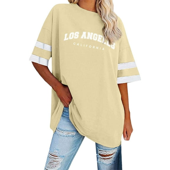 Women Casual T Shirt Casual Striped Color Block Print Short Sleeve Round Neck Lightweight Tee Top Daily Wear,size L