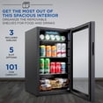 thumbnail image 2 of IVATION 101 Beverage Refrigerator Mini Fridge with Glass Door - Black, 2 of 6