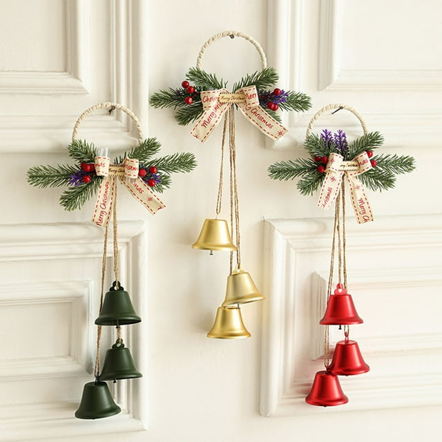 Campana Navideña, Artesanía de Primera Calidad, Diseño Fácil de Colgar, Decoración Festiva para Árboles y Puertas, Ambiente Festivo, Regalo Ideal para La Familia, 1 Campana Colgante.