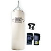 Everlast 70 lb. Natural Canvas Heavy Bag Kit with Classic Everhide Training Gloves