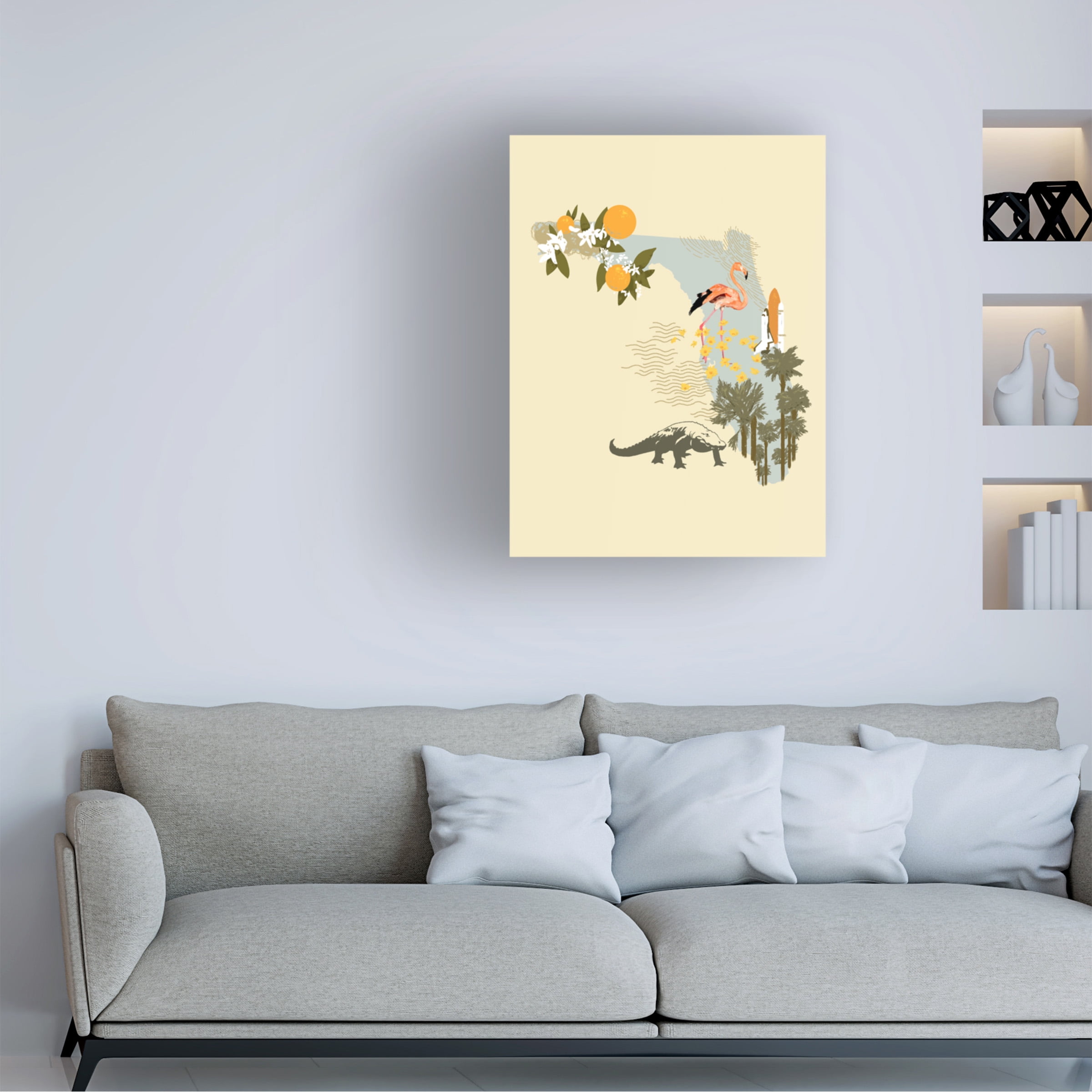 Jacob Green 'Illustrated State Florida' Canvas Art