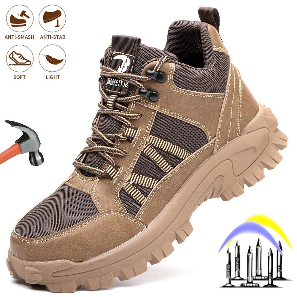 Ecetana Men's Steel Toe Work Boots, Puncture-Resistant