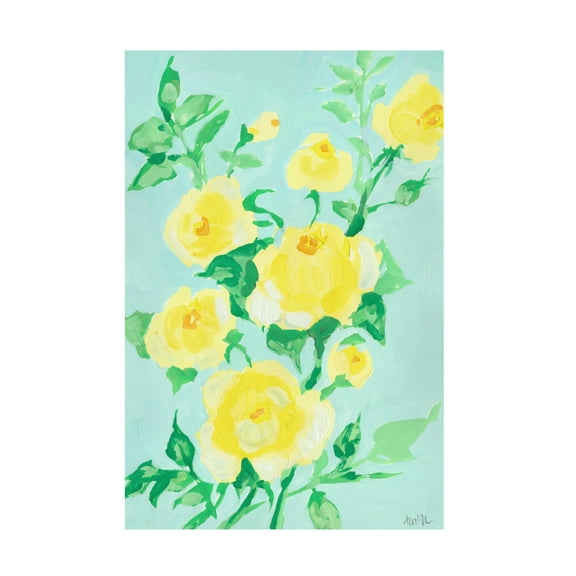 Trademark Fine Art Ania Zwara Lemon Roses Canvas Wall Art