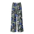 thumbnail image 6 of QUNYINEY Summer Women's Pants Wide Leg Hawaiian High Wasited Beach Lounge Pants with Pockets Elastic Waist Casual Drawstring Loose Pants, 6 of 6