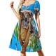 thumbnail image 2 of Precioso vestido de manga corta con diseño de koala australiano, vestidos de noche de lujo para mujer , vestido de verano , vestido de mujer, 2 of 8
