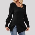 thumbnail image 4 of Hurxie Women's Sweaters Fall Lightweight Long Sleeve Square Neck Tunic Tops Black,2XL, 4 of 8