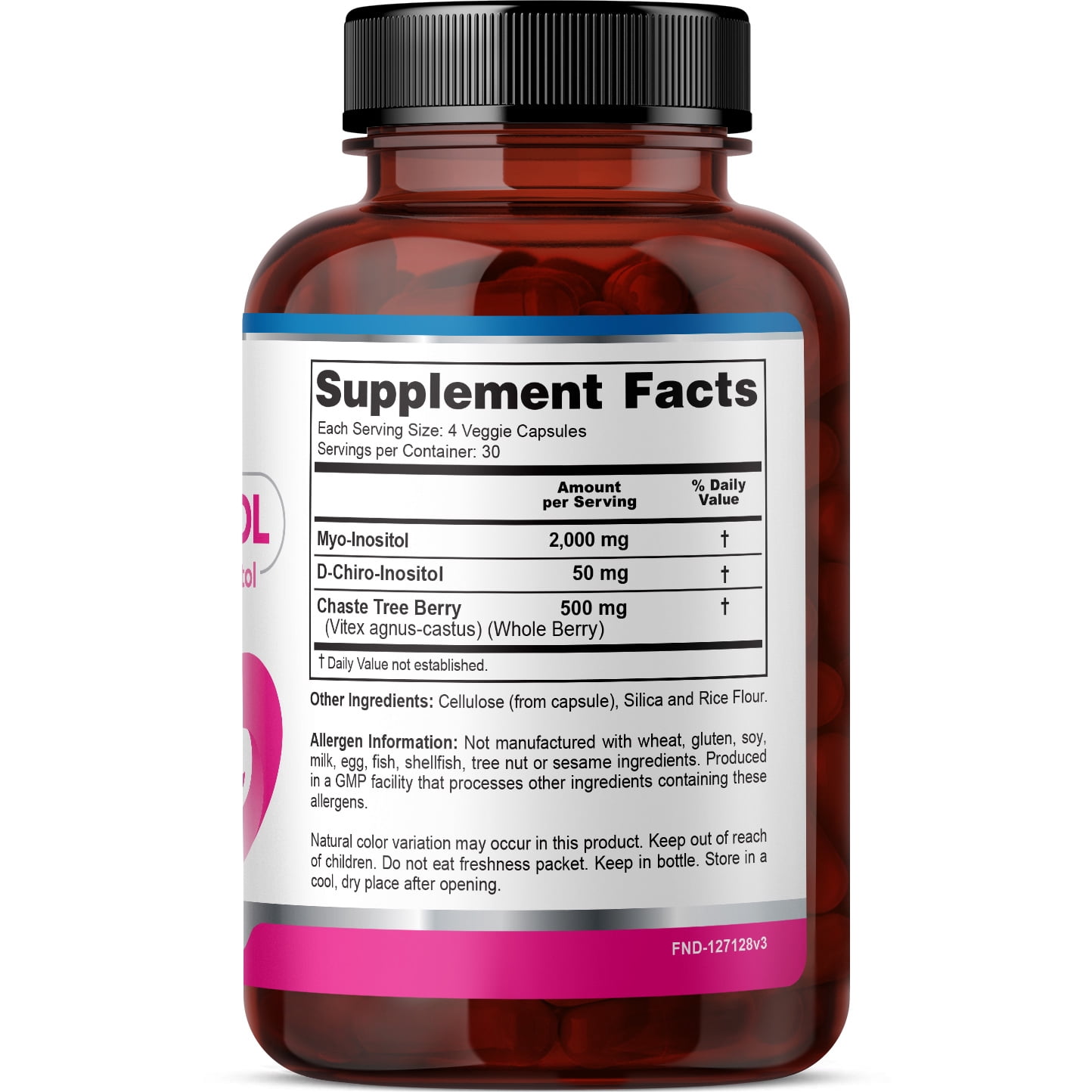 Fineland Vitamins Myo-Inositol Hormonal Balance Support 120 Count