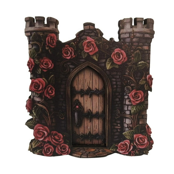 Adorno de césped, decoración de madera, puerta de hadas, decoración de jardín, puerta de jardín de hadas en miniatura Estilo A