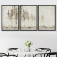 thumbnail image 3 of IDEA4WALL 3 Panels Framed Canvas Print Wall Art Set Pastel Grunge Forest Tree Landscape Abstract Shapes Illustration Modern Art Decorative Nordic Artwork Housewarming - 24"x36"x3 Panels Black, 3 of 5