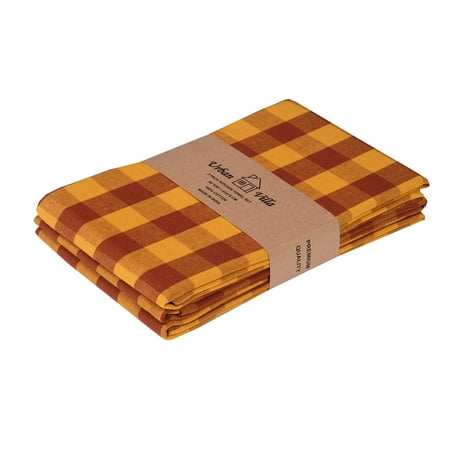 

Urban Villa Harvest Special Kitchen Towels Set of 3 Brick/Gold Color 20×30 Inches 100% Cotton Highly Absorbent Dish Towels Ultra Soft Bar & Tea Towels With Mitered Corners