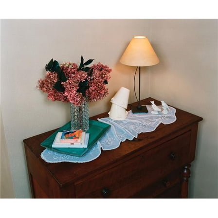 Heritage Lace SD-1448W 14 x 48 in. Sheer Divine Table Runner, White