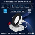 thumbnail image 5 of Luxrite 4 Inch LED Recessed Ceiling Light, 15W, 5CCT 2700K-5000K, 1300LM, Dimmable - Black, 5 of 7