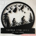 thumbnail image 2 of Handmadetneonsign Personalized Couple Mountain Bike Metal Wall Art LED Light - Custom Biking Sign, 2 of 3
