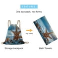 thumbnail image 6 of HengDidi 2-in-1 Beach Towel and Drawstring Bag - Microfiber Digital Print Convertible Towel with Sand-Free Fast-Drying Fabric, Size 140x70cm, Lightweight for Travel Pool Picnic, 6 of 9