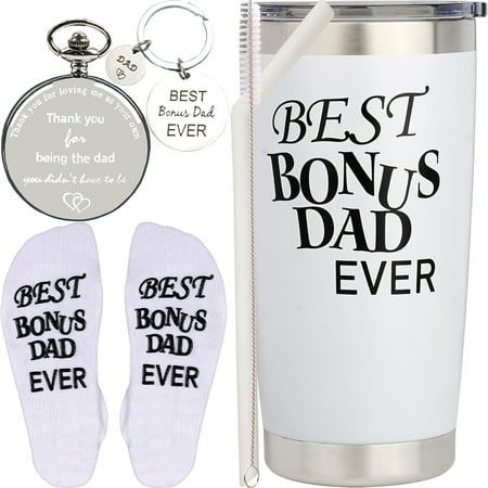 

DORADREAMDEKO Best Bonus Dad Ever White Mug - Perfect Stepdad Gift for Christmas Father s Day and More!