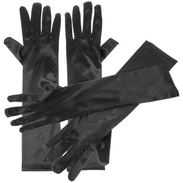 OULII 2Pairs Women Satin Gloves For Funeral Church Prayer Comfortable Wearing