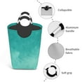 Qekee Teal Turquoise1 Print Laundry Basket, Laundry Hamper, Collapsible