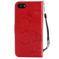 thumbnail image 2 of iPhone SE 2020 Case, iPhone 8 Wallet Case, iPhone 7 Case, Dteck Embossed Big Butterfly Magnetic Flip PU Leather Folio Stand Case Cover Built-in Card Slots & Money Pocket, with wrist Strap, Red, 2 of 8