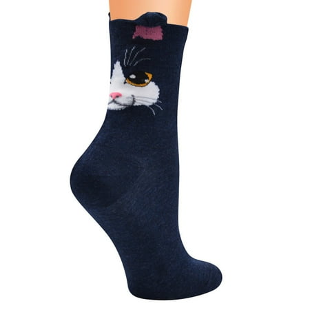 

6 Pairs Socks for Women Women Casual Animal Print Cotton Pattern Lady Socks Tube Comfortable Socks Womens Socks