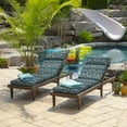 thumbnail image 5 of ARDEN Outdoor Chaise Lounge Cushion 22 x 77, Sapphire Aurora Blue Damask, 5 of 11