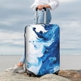 thumbnail image 4 of Uemuo Blue White Fluid Art Printed Washable Luggage Cover - Fashion Suitcase Protector Fits 18-32 Inch Luggage -X-Large, 4 of 9