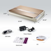 Plustek OpticSlim 1680 - High Speed Large Format Flatbed Scanner, scan Tabloid Size in 3 Seconds. Daul View Function Enable You to Quickly Check The Image Adjustment Effect