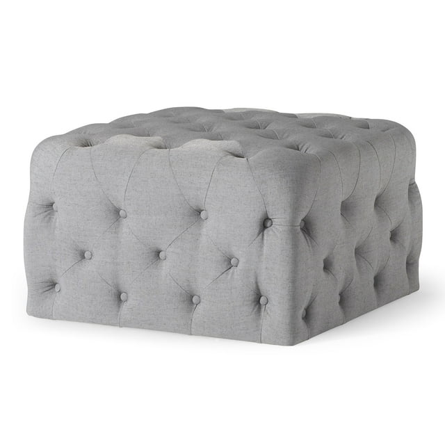 Maven Lane Henry Ottoman Traditionnel en Tissu d'Ardoise
